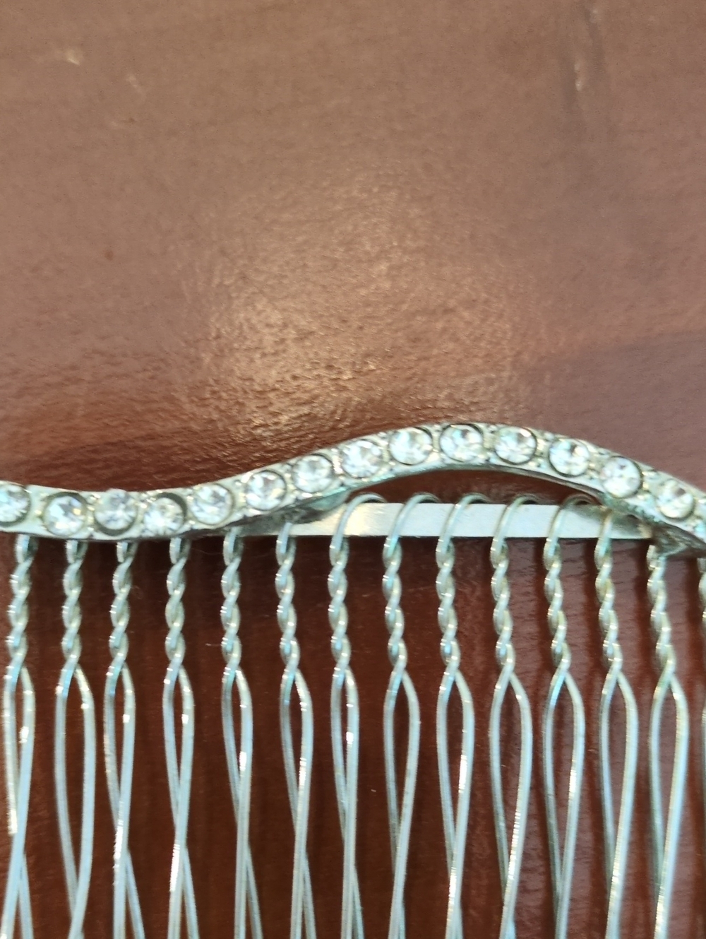 Silver Rhinestone Hair Comb Wave Small - Picture 4 of 4